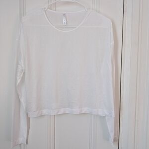 Athleta White Long Sleeve Women's Tee